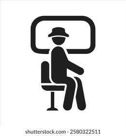Window seat icon. Travelling on public transport. Passenger icon