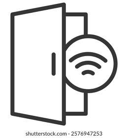 Window Sensor Icon Lineal Style Vector Illustration