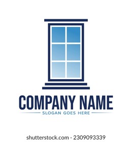 Window services logo template. Window replacement vector design on white background