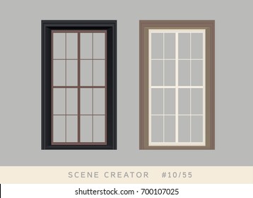 Window set. Isolated objects. Interior scene creator set.