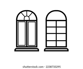 Window set. Modern windows icon on isolated white background