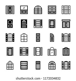 
Window shades solid icons
