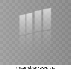 Window shadow effect in a light room.Vector illustration.