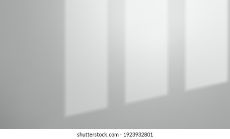 Window Shadow on White Empty Wall, Realistic Mockup, Vector Illustration