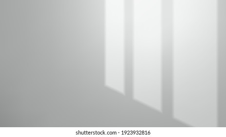 Window Shadow on White Empty Wall, Realistic Mockup, Vector Illustration