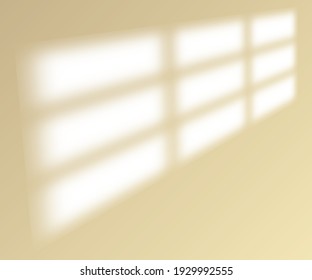 Window shadow on yellow wall Vector illustration.