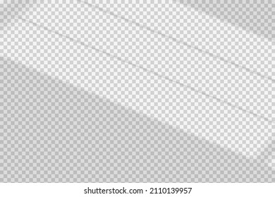 Window shadow vector overlay on transparent background. Natural scene of realistic soft lighting.