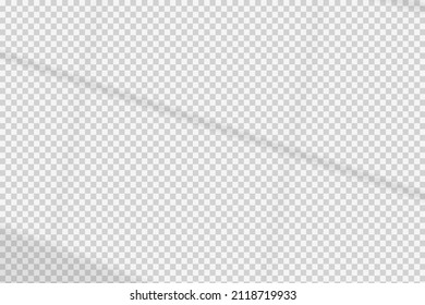 Window shadow vector overlay on transparent background. Natural scene of realistic soft lighting