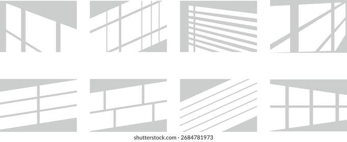 Window shadow vector theme with soft, realistic light and shadow effects, creating a calm and minimalistic look inspired by sunlight filtering through windows.
