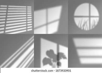 Window shadows. Natural long shades sunrise overlay light patterns decent vector shadows collection