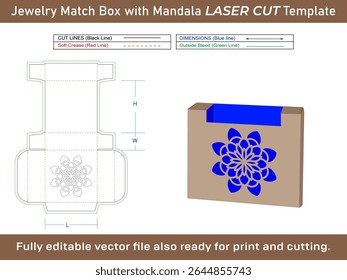 Window Shoap Box with mandala Laser cut Dieline Template