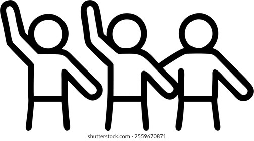 Window shoppers pointing excitedly concept as Wide shot of a group of friends window shopping pointing animatedly at displays. Camera pans across their excited faces and gestures. Illustrates the soci