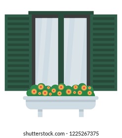 
A window shutter depicting home window
