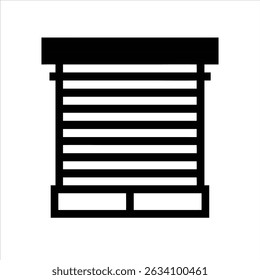 window shutter icon modern art illustration design black and white silhouette with bold outline 