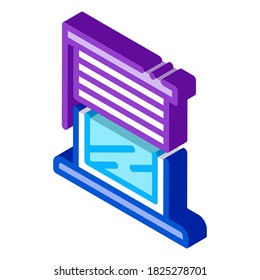 window with shutters icon vector. isometric window with shutters sign. color isolated symbol illustration