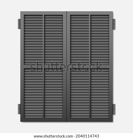 Window shutters isolated on a white background. Vector illustration of the gray color window shutter.