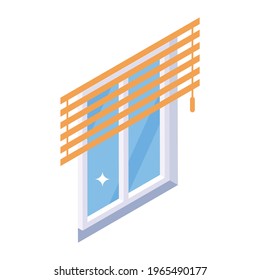Window shutters, isometric icon of blinds 