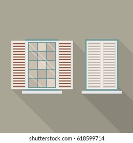 Window with shutters vector illustration. 