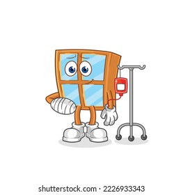 the window sick in IV illustration. character vector