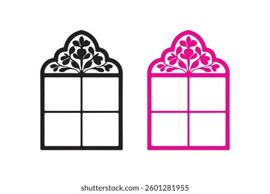 Window silhouettes with white background