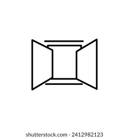 Window Simple Outline Sign. Suitable for books, stores, shops. Editable stroke in minimalistic outline style. Symbol for design 