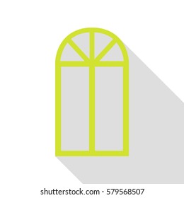 Window simple sign. Pear icon with flat style shadow path.
