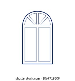 Window simple sign. Vector. Flat style black icon on white.