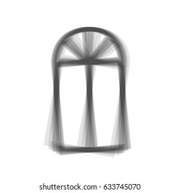 Window simple sign. Vector. Gray icon shaked at white background.