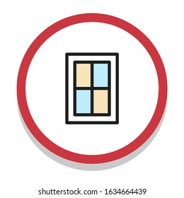 Window single icon flat design