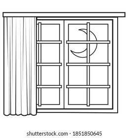 ilustración vectorial de esbozo de ventana, aislado en fondo blanco, vista superior