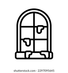 Window snowy icon set collection