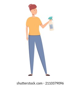 Window spray cleaner icon cartoon vector. House work. Household cleaning