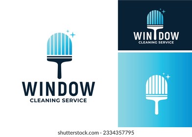Diseño del logotipo del servicio de limpieza de propiedades inmobiliarias del departamento de vivienda con limpios cristales
