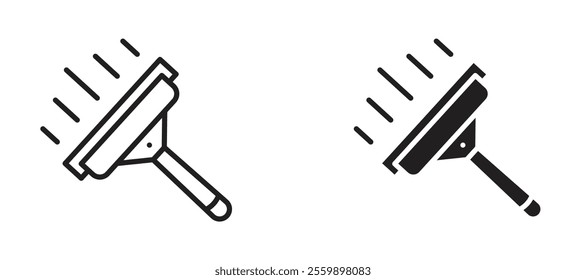 Window squeegee Icon set in black color for ui designs
