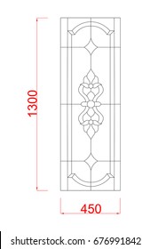 Window stained glass vector with dimension black paint on the white background