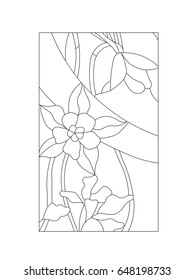 Window stained glass vector image on the white background
