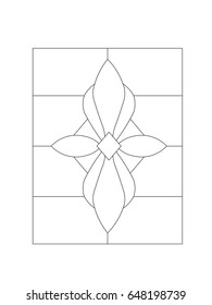 Window stained glass vector image on the white background