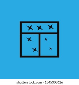 window and stars icon vector