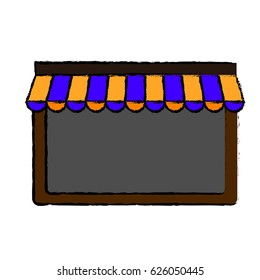 window with striped awning icon