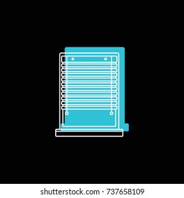 Window Sun Blind doodle icon vector illustration for design and web isolated on black background. Window Sun Blind vector object for label web and advertising