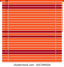 Window Sun Blind Red Orange Vector Illustration