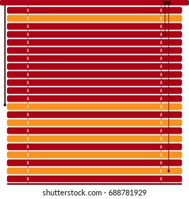 Window Sun Blind Red Orange Vector Illustration