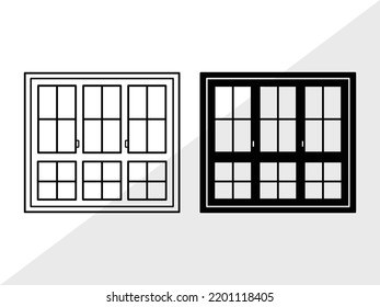 Ilustración de vectores imprimibles de SVG de ventana