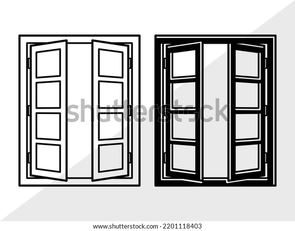 Window Svg Printable Vector Illustration Stock Vector (Royalty Free ...
