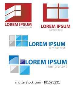 window symbol set isolated on white background