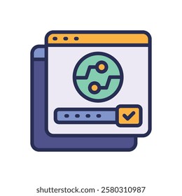 window tab icon. vector filled color icon for your website, mobile, presentation, and logo design.