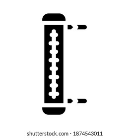 Fensterthermometer-Glyph-Symbol-Vektorgrafik. Thermometerzeichen des Fensters. isoliertes Kontursymbol