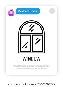 Window thin line icon. Modern vector illustration, element of architecture.