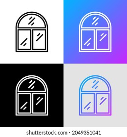 Icono de la línea delgada de la ventana. Ilustración vectorial moderna, elemento de arquitectura.