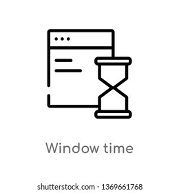 window time vector line icon. Simple element illustration. window time outline icon from user interface concept. Can be used for web and mobile